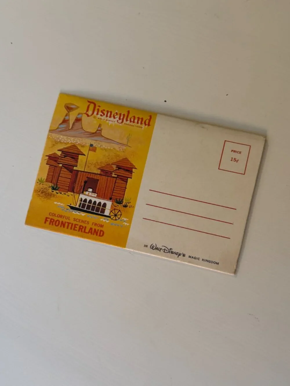 Vintage 1960s Disneyland Frontierland Fold-out Postcard Booklet